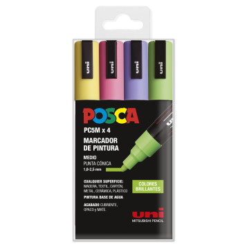 ▷ SET ROTULADORES POSCA 4 UDS PC5M BRILLANTES | Taine - Imagen 1