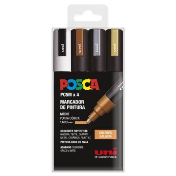 ▷ SET ROTULADORES POSCA 4 UDS PC5M GALAXIA | Taine - Imagen 1