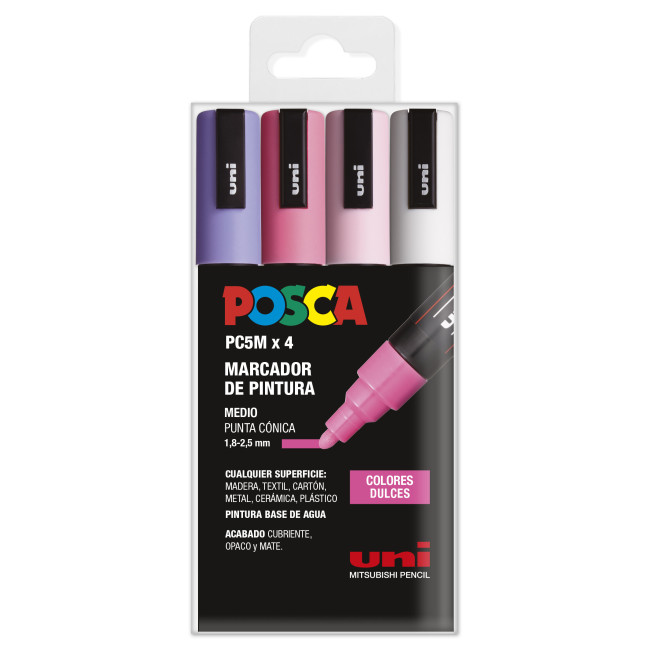 ▷ SET ROTULADORES POSCA 4 UDS PC5M DULCES | Taine - Imagen 1