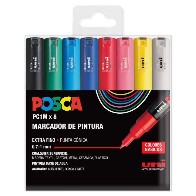 ▷ SET ROTULADORES POSCA 8 UDS PC1M/8C BASIC | Taine - Imagen 1