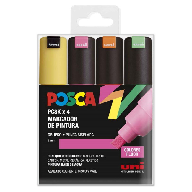 ▷ SET ROTULADORES POSCA 8 UDS PC8K FLUOR | Taine - Imagen 1