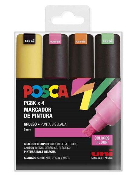 ▷ SET ROTULADORES POSCA 8 UDS PC8K FLUOR | Taine - Imagen 1