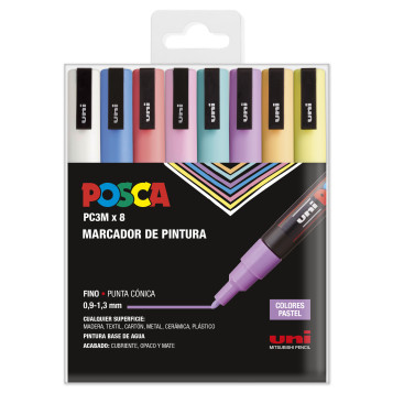 ▷ SET ROTULADORES POSCA 8 UDS PC3M PASTEL | Taine - Imagen 1