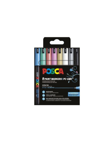 ▷ ROTULADORES POSCA SET 8 UDS PC1MR METALIZADOS | Taine - Imagen 1