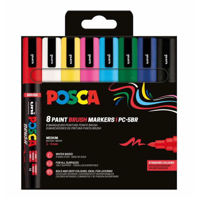 ▷ SET ROTULADORES POSCA 8 UDS PC5BR BASIC | Taine - Imagen 1