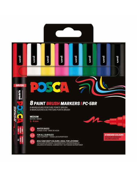 ▷ SET ROTULADORES POSCA 8 UDS PC5BR BASIC | Taine - Imagen 1