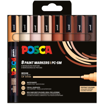 ▷ SET ROTULADORES POSCA 8 UDS PC5M TONOS MARRONES | Taine - Imagen 1