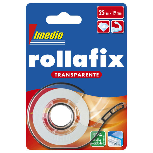 ▷ CINTA ADHESIVA IMEDIO ROLLAFIX 25MX19MM TRANSPARENTE | Taine - Imagen 1