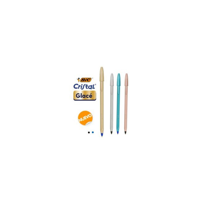 ▷ BOLIGRAFO BIC CRISTAL PLATA GLASE | Taine - Imagen 1