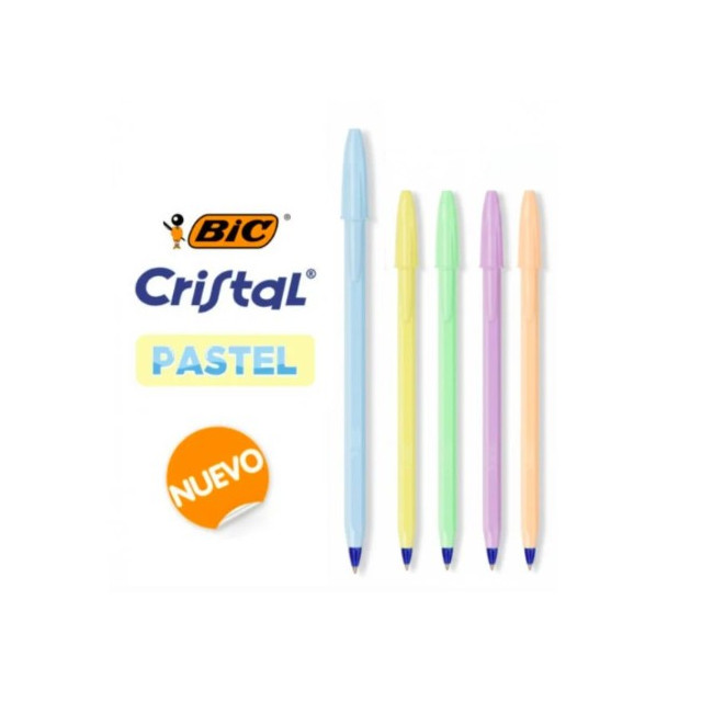 ▷ BOLIGRAFO BIC CRISTAL AMARILLO PASTEL AZUL | Taine - Imagen 1
