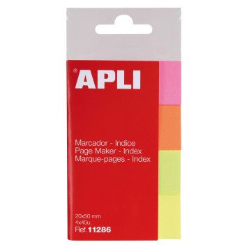 ▷ NOTAS APLI ADHESIVAS MININOTAS 20X50 BRILLANTES PACK 4 BLOC PAPEL | Taine - Imagen 1