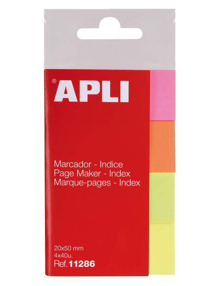 ▷ NOTAS APLI ADHESIVAS MININOTAS 20X50 BRILLANTES PACK 4 BLOC PAPEL | Taine - Imagen 1
