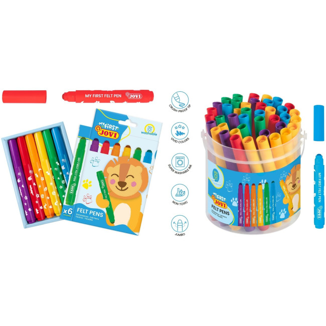 ▷ ROTULADORES JOVI 6 UDS FELT PENS | Taine - Imagen 1