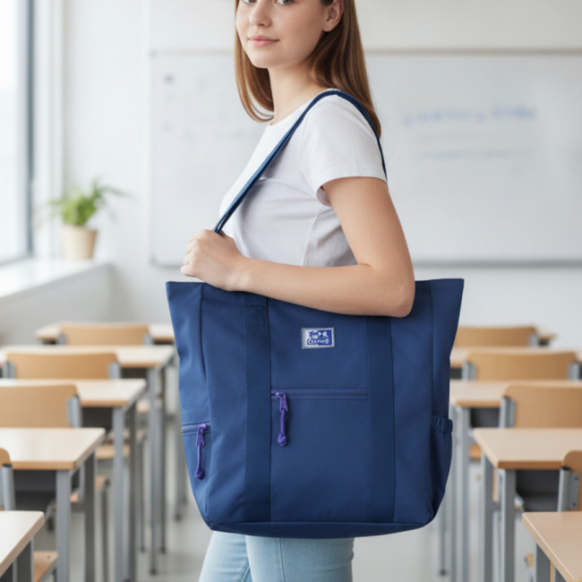 ▷ MOCHILA OXFORD TOTE BAG B-TRENDY AZUL MARINO | Taine - Imagen 2