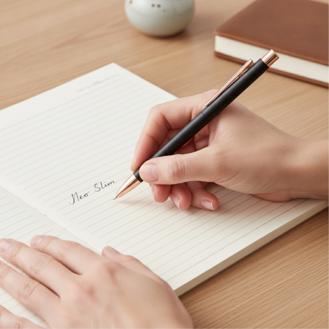 ▷ BOLÍGRAFO NEO SLIM NEGRO MATE ORO ROSÉ FABER-CASTELL | Taine - Imagen 2