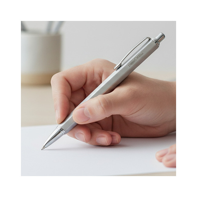▷ BOLIGRAFO HEXO PLATEADO MATE FABER | Taine - Imagen 2