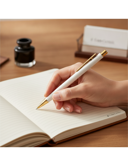 ▷ BOLÍGRAFO NEO SLIM BLANCO/ORO FABER-CASTELL | Taine - Imagen 2