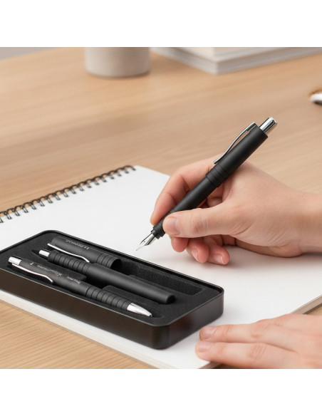▷ SET PLUMA Y BOLIGRAFO FABER POLYBALL NEGRO | Taine - Imagen 2