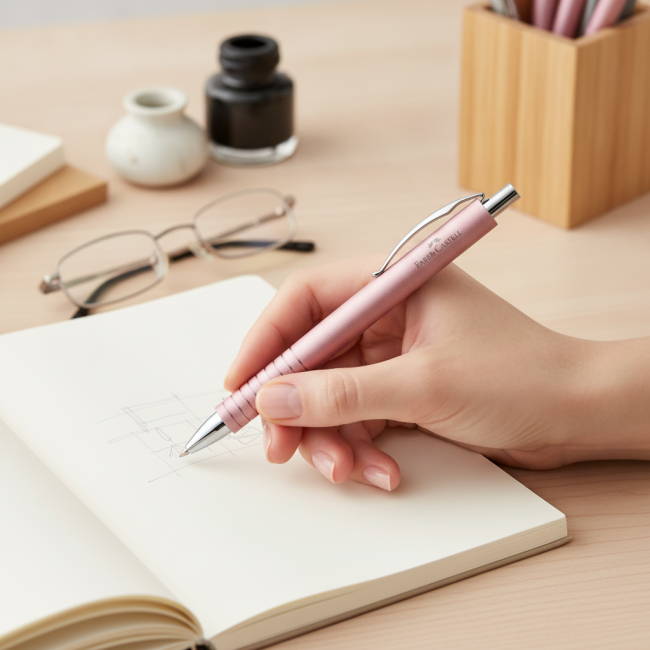 ▷ BOLÍGRAFO ESSENTIO ALUMINIO ROSÉ FABER-CASTELL | Taine - Imagen 2