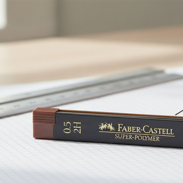 ▷ MINAS 0,5MM 2H SUPER-POLYMER 12 UD FABER CASTELL | Taine - Imagen 2