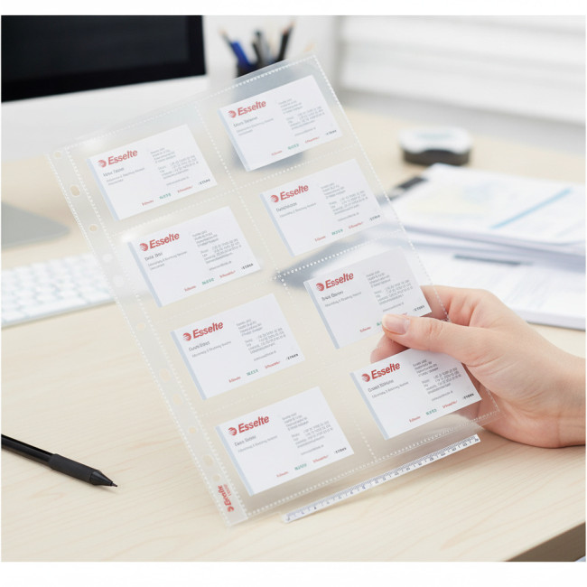 ▷ FUNDAS ESSELTE MULTITALADRO TARJETAS VISITA A4 PP BOLSA 10U. | Taine - Imagen 2