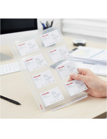 ▷ FUNDAS ESSELTE MULTITALADRO TARJETAS VISITA A4 PP BOLSA 10U. | Taine - Imagen 2