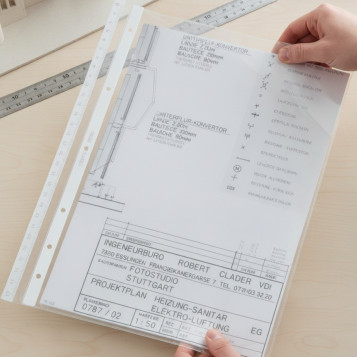 ▷ FUNDAS ESSELTE MULTITALADRO PARA PLANOS PVC 80MICRAS 4TALADROS CJ.100U | Taine - Imagen 2