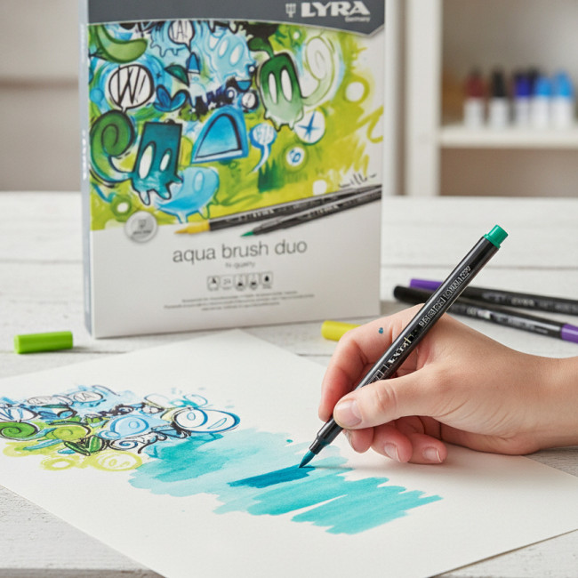 ▷ ROTULADORES LYRA 24 UDS AQUA BRUSH ESTUCHE SURTIDOS FILA | Taine - Imagen 2