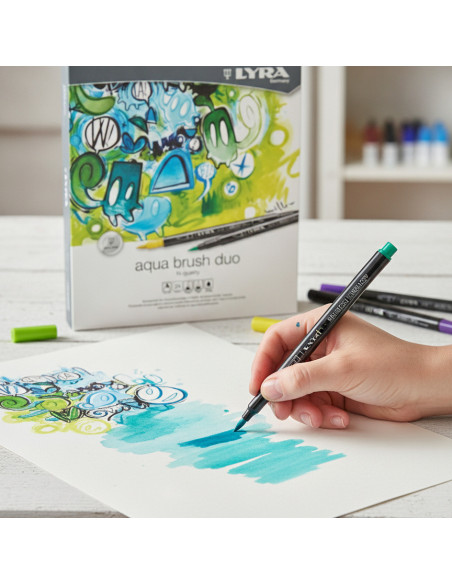 ▷ ROTULADORES LYRA 24 UDS AQUA BRUSH ESTUCHE SURTIDOS FILA | Taine - Imagen 2