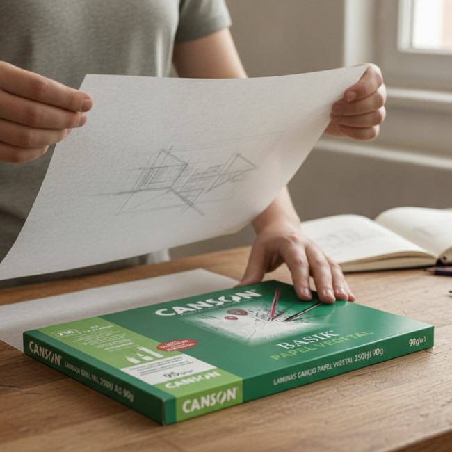 ▷ LAMINAS CANSON DIBUJO PAPEL VEGETAL 250HJ A3 90G | Taine - Imagen 2