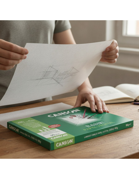 ▷ LAMINAS CANSON DIBUJO PAPEL VEGETAL 250HJ A3 90G | Taine - Imagen 2