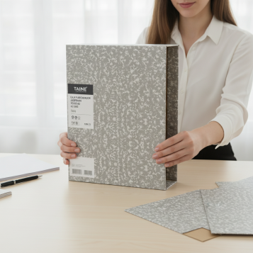 ▷ CAJA P ARCHIVADOR JASPEADO FOLIO AZ GRIS TAINE CLASSIC | Taine - Imagen 2