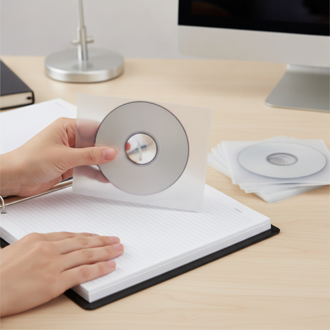 ▷ FUNDA CD's/DVD's 1/8 SIN TAL. PP ADHESIVAS (10 U.) GRAFOPLAS | Taine - Imagen 2