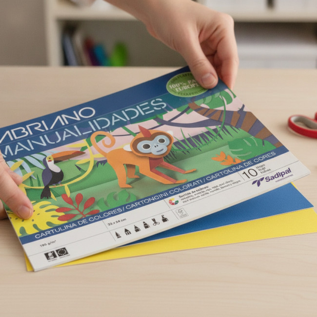 ▷ CUADERNO FABRIANO MANUALIDADES CARTULINA 32X24CM 10HJ COLORES | Taine - Imagen 2