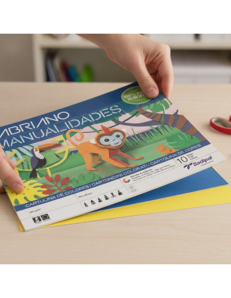▷ CUADERNO FABRIANO MANUALIDADES CARTULINA 32X24CM 10HJ COLORES | Taine - Imagen 2