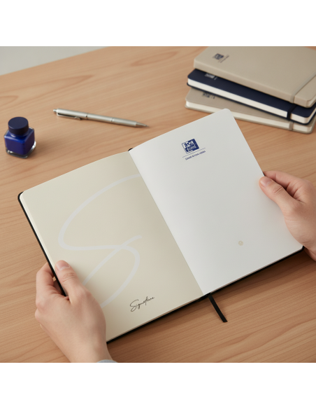 ▷ CUADERNO OXFORD COSIDO OXFSIG A5 104HJ LISO TE NEGRO | Taine - Imagen 2