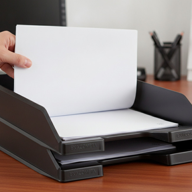 ▷ BANDEJA EXACOMPTA DE CORREO COMBO A4+ NEGRO | Taine - Imagen 2