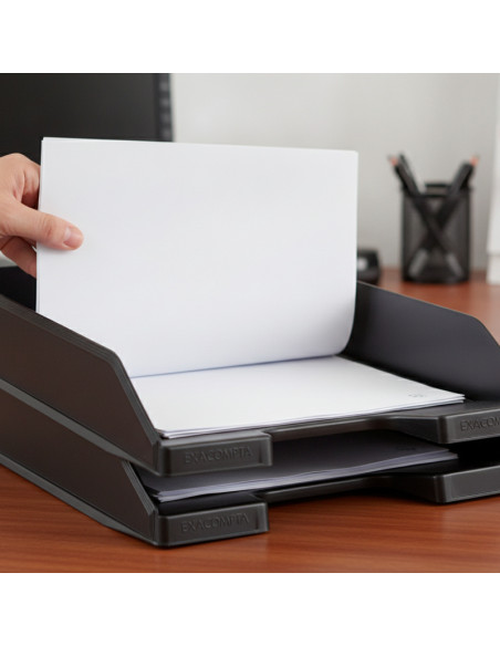 ▷ BANDEJA EXACOMPTA DE CORREO COMBO A4+ NEGRO | Taine - Imagen 2