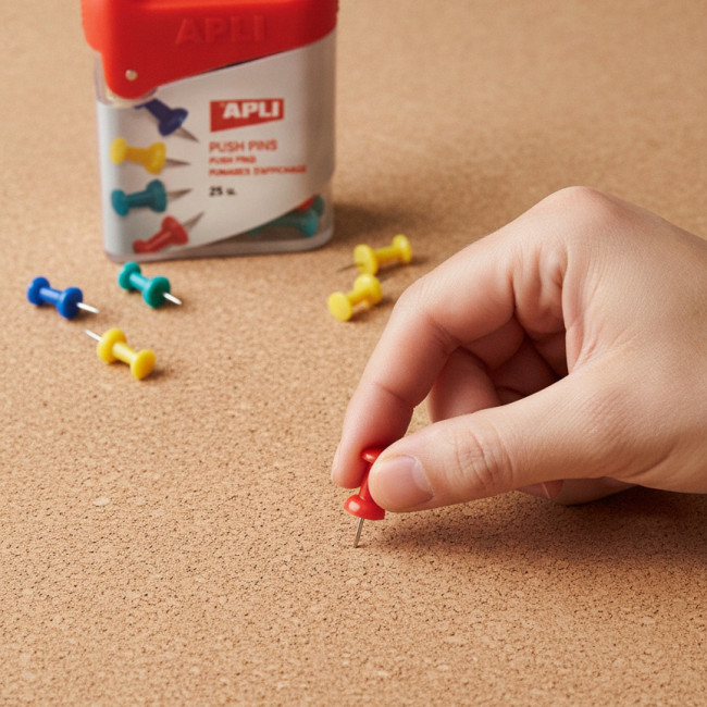 ▷ AGUJAS APLI SEÑALIZADORAS CAMPANAS PUSH-PINS CJ.25UD. SURTIDAS | Taine - Imagen 2