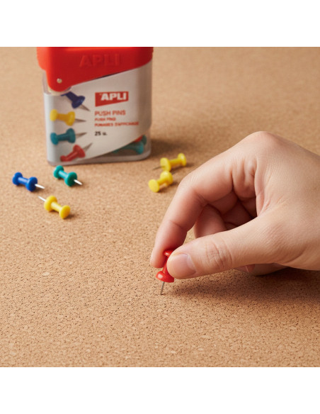 ▷ AGUJAS APLI SEÑALIZADORAS CAMPANAS PUSH-PINS CJ.25UD. SURTIDAS | Taine - Imagen 2