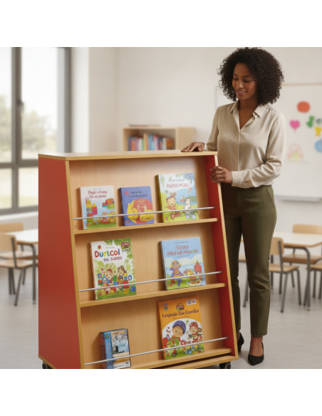 ▷ CARRO TAGAR EXPOSITOR LIBROS MOD.765 C/RUEDAS 90X60X120 | Taine - Imagen 2