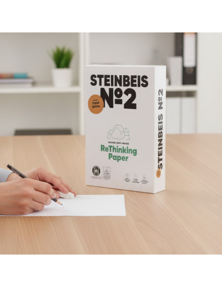 ▷ PAPEL A4 100% RECICLADO 80G 500H STEINBEIS Nº2 TREND WHITE | Taine - Imagen 2