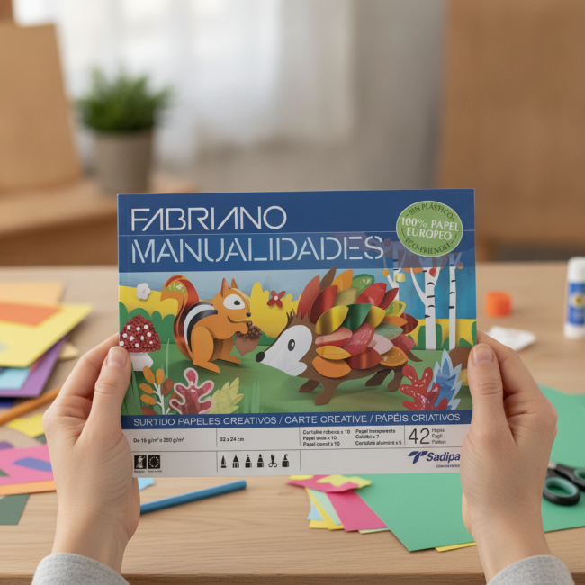 ▷ CUADERNO MANUALIDADES FABRIANO SURTIDOS10HJCART,SEDA CHAROL+7HJ CELOFAN+5HJMETAL | Taine - Imagen 2