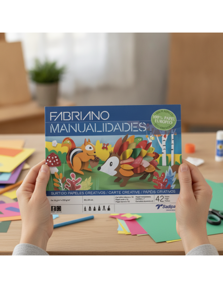 ▷ CUADERNO MANUALIDADES FABRIANO SURTIDOS10HJCART,SEDA CHAROL+7HJ CELOFAN+5HJMETAL | Taine - Imagen 2
