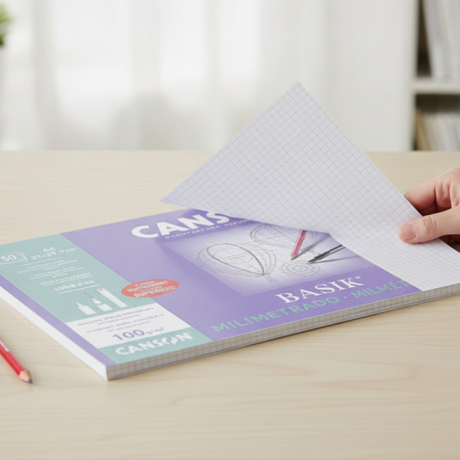 ▷ BLOC CANSON DIBUJO MILIMETRADO ENCOLADO A4 100G 50H. | Taine - Imagen 2