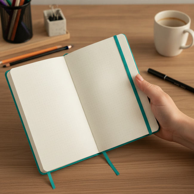 ▷ CUADERNO OXFORD COSIDO OXFSIG A5 104HJ DOTS TE TURQUESA | Taine - Imagen 3