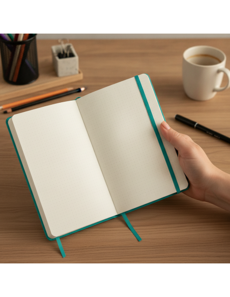 ▷ CUADERNO OXFORD COSIDO OXFSIG A5 104HJ DOTS TE TURQUESA | Taine - Imagen 3