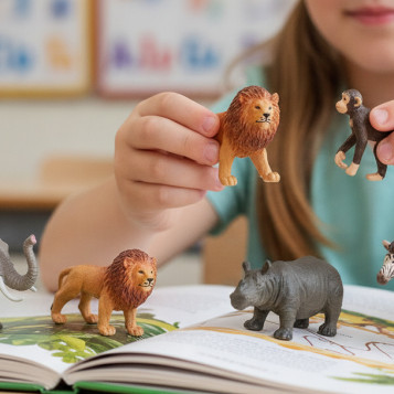▷ ANIMALES SELVA PLASTICO 7 FIGURAS BOTE MINILAND | Taine - Imagen 2