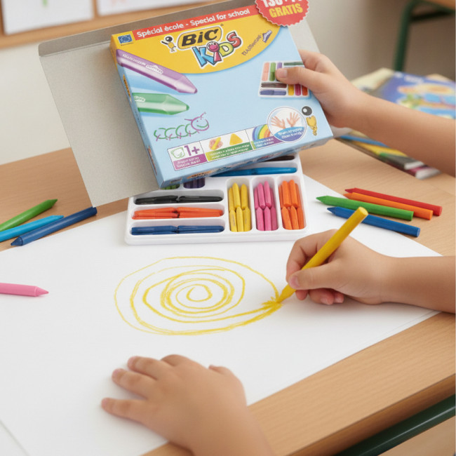 ▷ CERAS PLASTIDECOR BIC SCHOOLPACK 144 UDS.PEQUES (12X12 COLORES) | Taine - Imagen 2