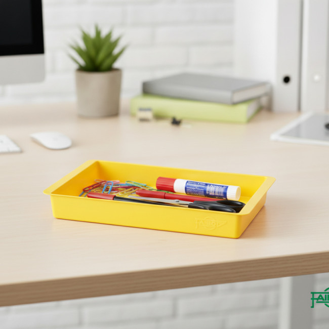 ▷ BANDEJA FAIBO MULTIUSO AMARILLO 23X14,5X3CM CONICA APILABLE | Taine - Imagen 2